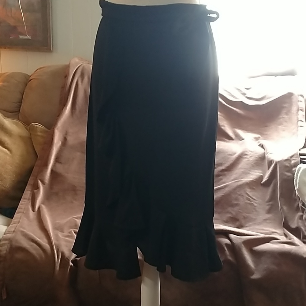 Black ruffle skirt